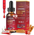 Trawecual Liposomal Cayenne Pepper Drops | 15-in-1 with Berberine, D3+K2, Turmeric & Beet Root | Boosts Metabolism, Energy & Circulation - Fast Absorption 30ml