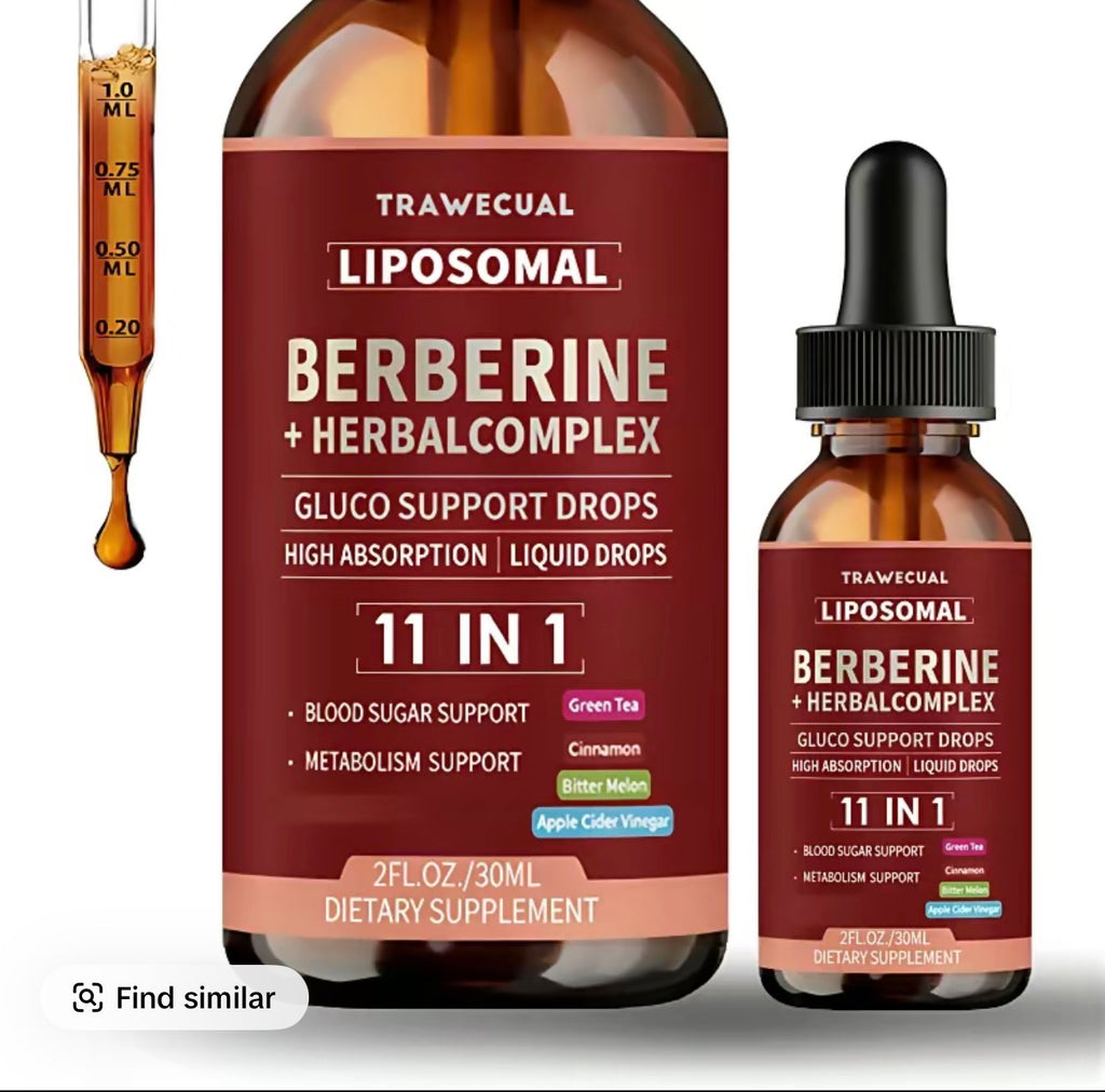 11-in-1 Berberine Complex Liquid Drops - 30ML Adult Herbal Dietary Supplement with Ceylon Cinnamon + Green Tea Extract, 11-in-1 Benefits, Sugar-Craving Help, Craving Control, Metabolism & Blood Sugar Support