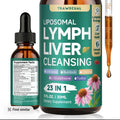 23-in-1 Organic Edible Botanical Liposomal Lymphatic Drainage Drops - 1 fl oz Nutritional Detox Liquid Supplement, Natural Extracts, Minerals, Burdock Root, Echinacea, Dandelion, Raspberry, Liver Support, Convenient Storage, Detox Your Body, Prop 65 Safe