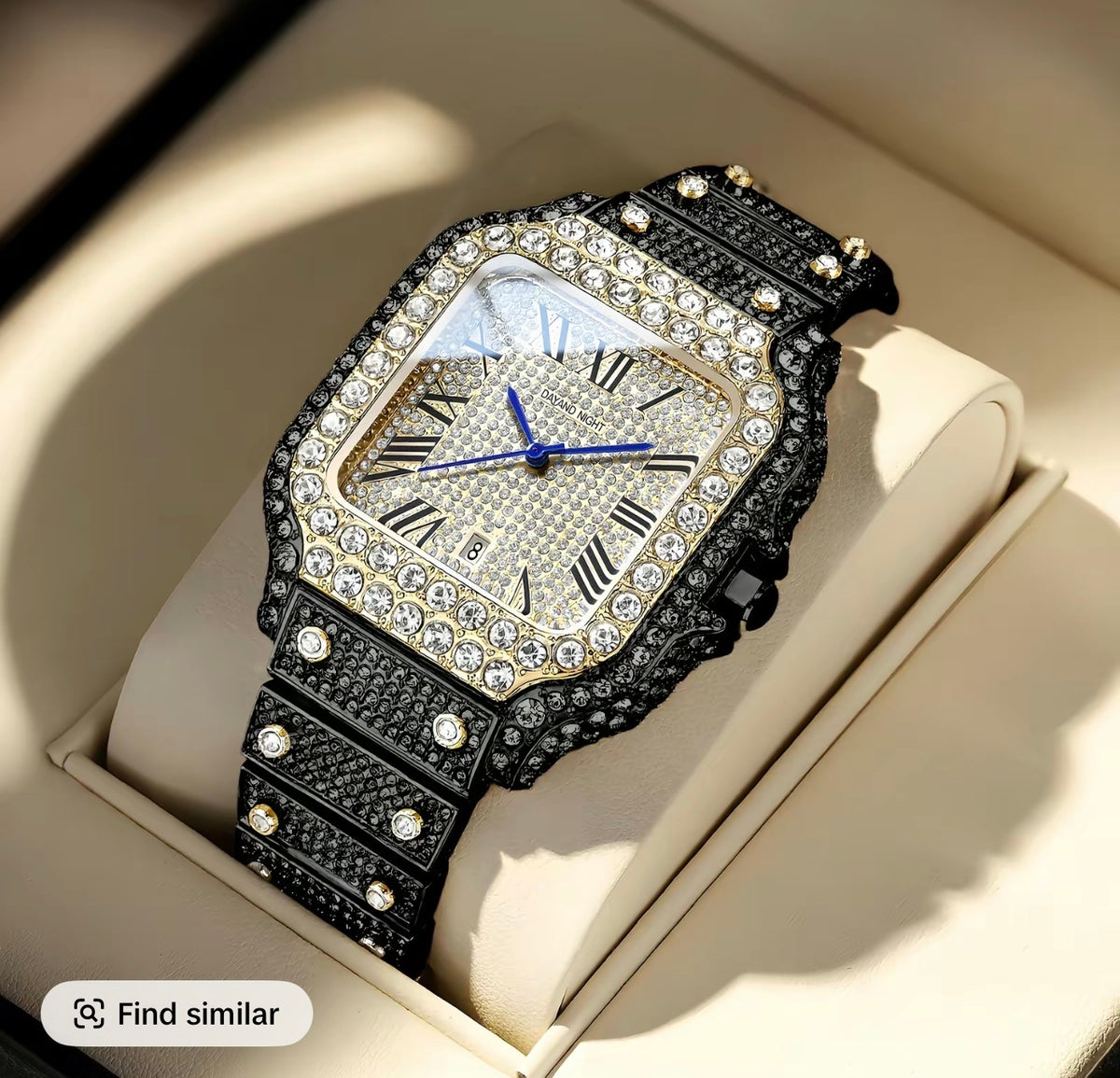 Iced Out Square Watch — Rose Gold Luxe
