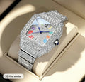 Square Face Bling Watch — Rose Gold