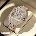 Rose Gold Iced Out Square Watch